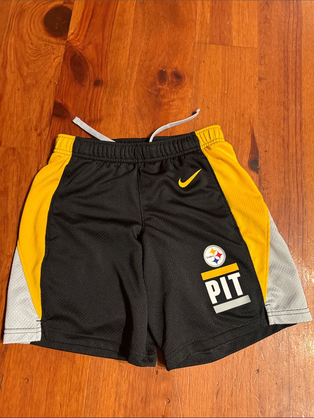 Nike Kids Black and Yellow Pittsburgh PIT Athletic Shorts
